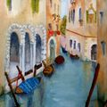 Boats Moored In A Venetian Canal