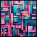 Abstract Painting RJ0148 Geometric Modern Contemporary Abstraction,