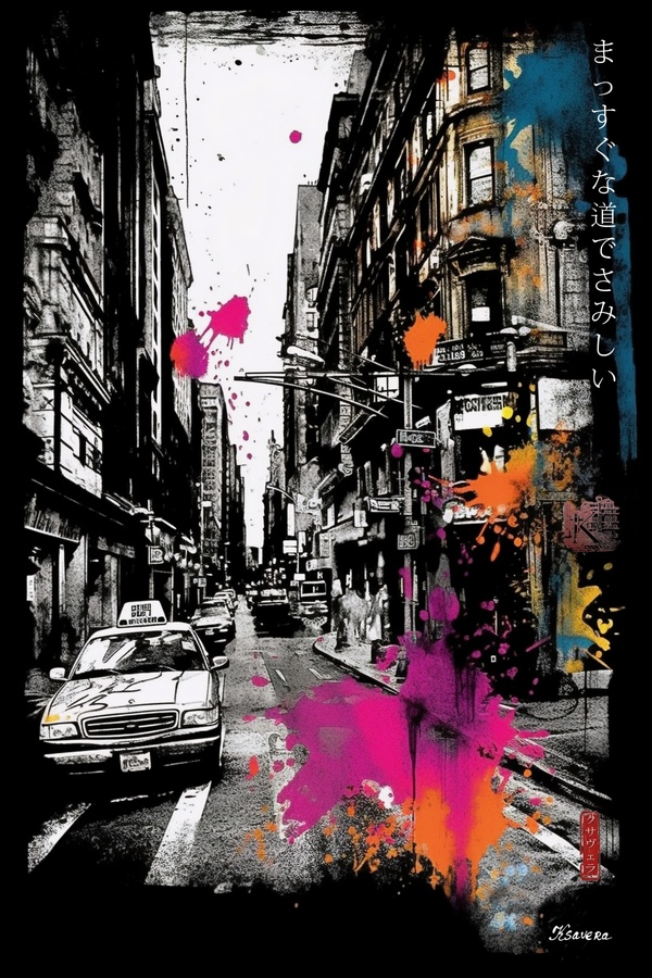 Japanese Haiku DS0310 City Street Pop Art