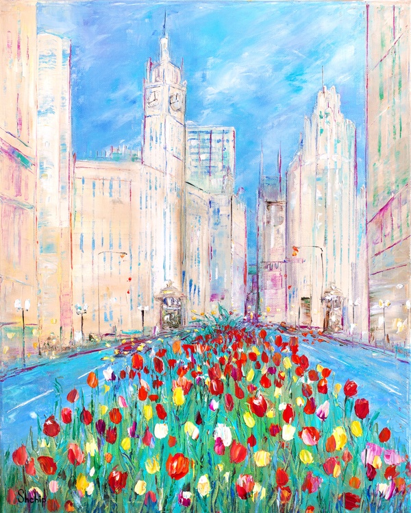 Spring Bloom in Downtown Chicago