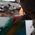 Artist Davide De Palma in studio