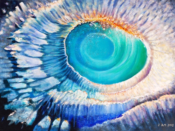 Sound Wave Spiral Ocean-Themed Painting