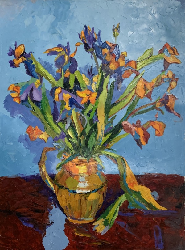 Irises. Flowers. Inspired By Van Gogh. #4