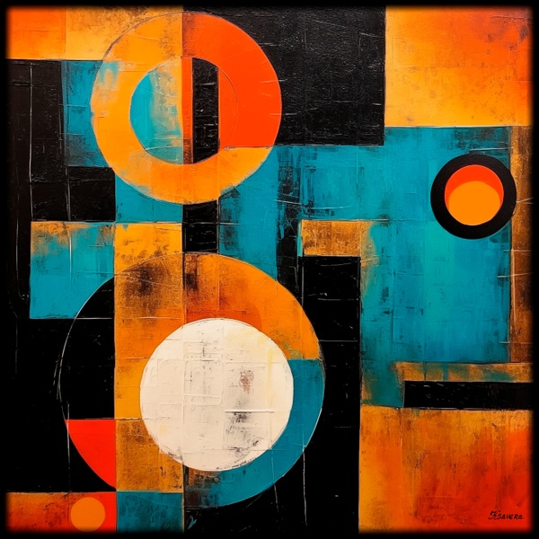 Abstract Painting RJ0162 Geometric Modern Contemporary Abstraction