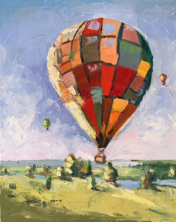 Landscape with Air Balloon