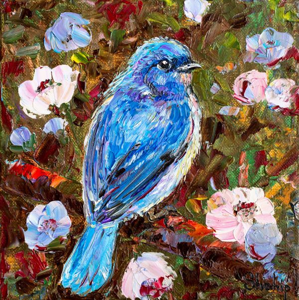 Bluebird In The Garden