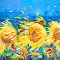 Sunflowers In The Wind
