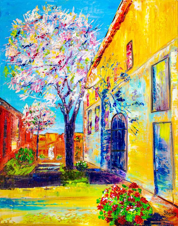 Old City. Blooming Tree