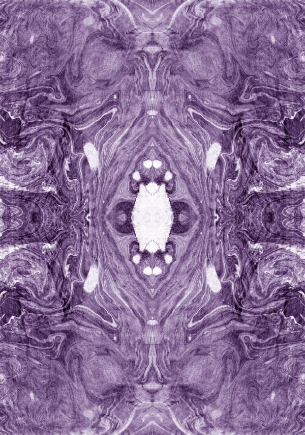 Amethyst symmetry-marbling artwork