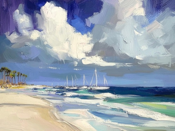 Sailboats On The Beach