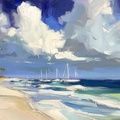 Sailboats On The Beach