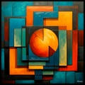 Abstract Painting RJ0176 Geometric Modern Contemporary Abstraction