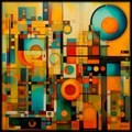 Abstract Painting RJ0149 Geometric Modern Contemporary Abstraction,