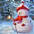 Snowman with a Flashlight