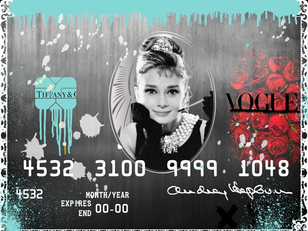 Timeless Elegance – Audrey x Tiffany Pop Art Credit Card
