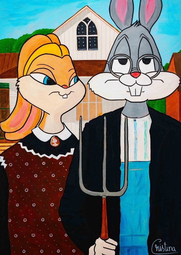 American Gothic Bugs Bunny and Lola Bunny, Gothic Bunnies