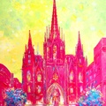 Barcelona Cathedral in Pink Shades