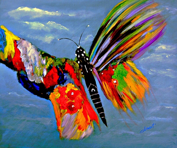 The Happy Colorful Butterfly