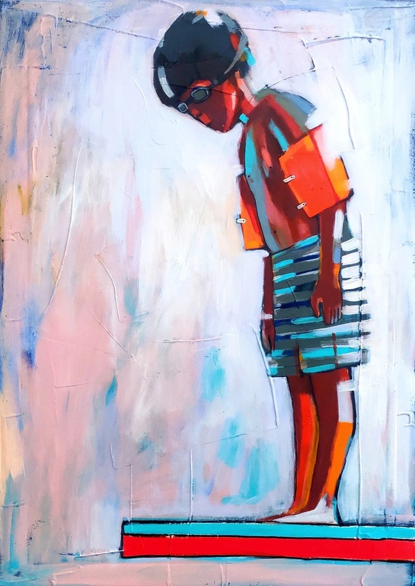 Before the jump. Modern art.