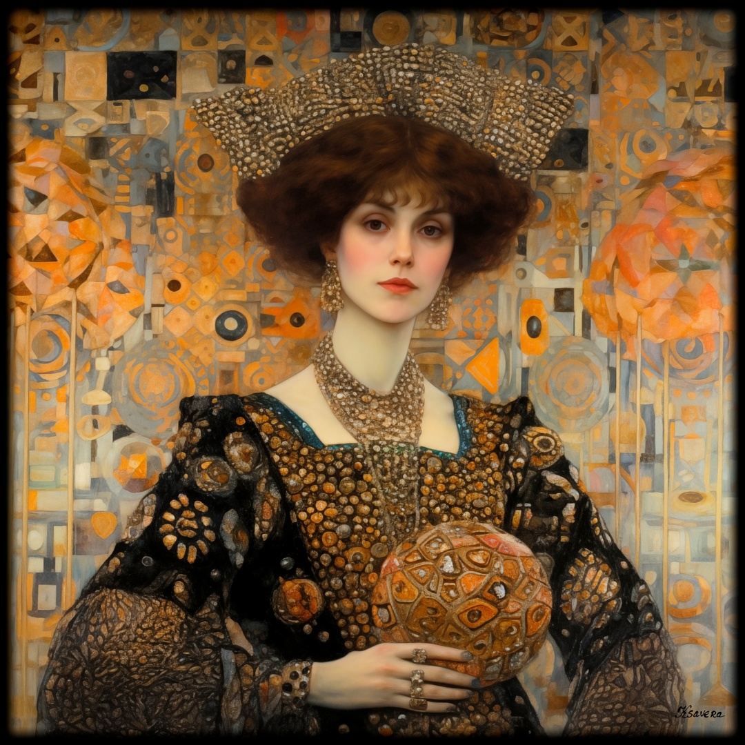 Gustav Klimt 資料　芸術家　作風　官能的　装飾　絢爛 Lady with a Fan