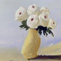 White Roses In A Yellow Vase