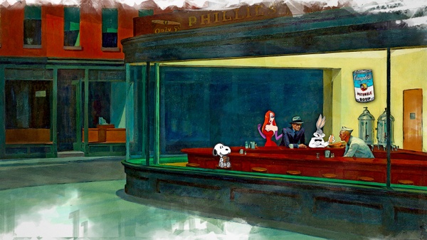 Snoopy: Pause-Café Based On A Painting By Edward Hopper Edition