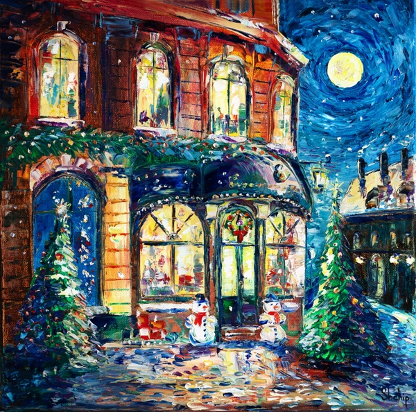 Old Cafe on Christmas Night