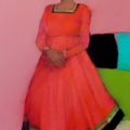 Red Anarkali