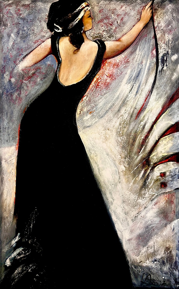 Elegant Woman in Black Dress