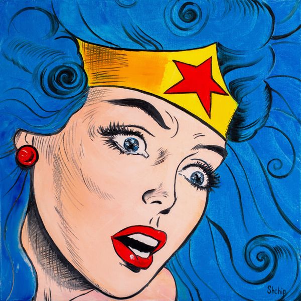 Wonder Woman With Blue Hair