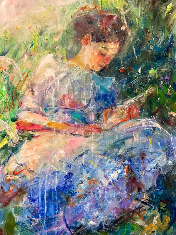 Reading Girl Under a Tree