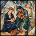 French Portrait and lLandscape Painting RJ0200 in post-impressionism style of Paul Cézanne
