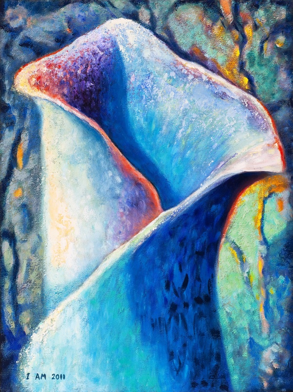 Blue Lily Bright Light Ice Floral Waterscape