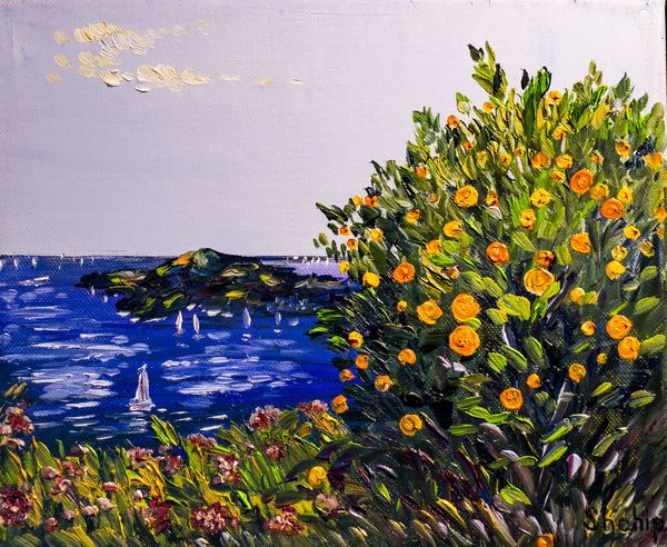 Seascape With Tangerine Tree