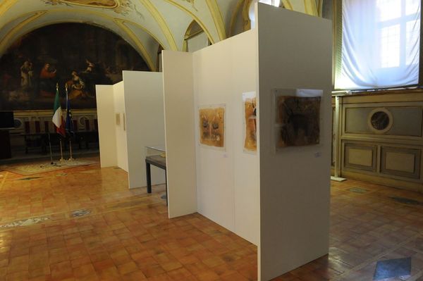 Roma, 16 aprile 2015 Camera dei Deputati - Complesso di Vicolo Valdina Poco prima dell'inaugurazione nella sala del Cenacolo, una delle due sale dove è stata allestita la mostra.