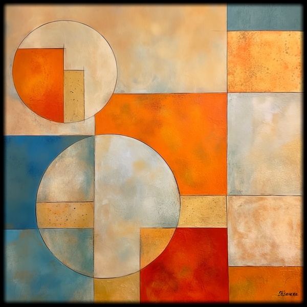 Abstract Painting RJ0138 Geometric Modern Contemporary Abstraction