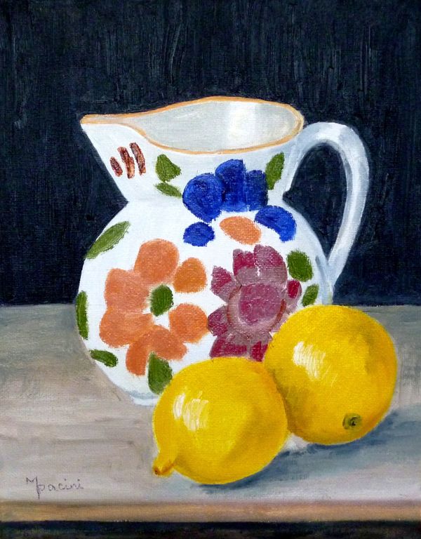 Floral Jug with Lemons