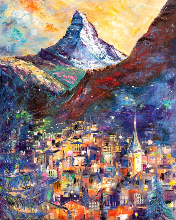 Lights at the Foot of the Matterhorn