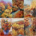Gallery wall - Autumn Mood - set of 6 paintings