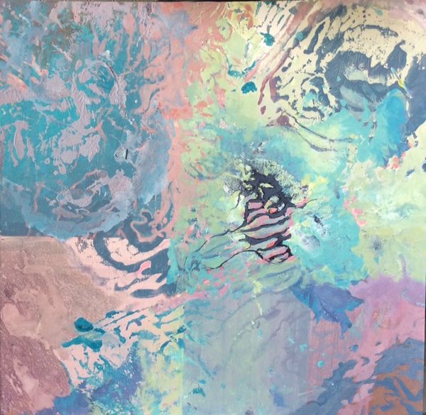 "Beneath the Reef"  13 x 13"  Acrylic on w/c board unframed $550 framed $650
