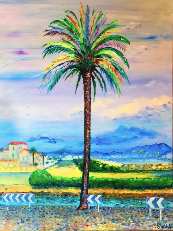 Palm Tree on the Canal In Empuriabrava