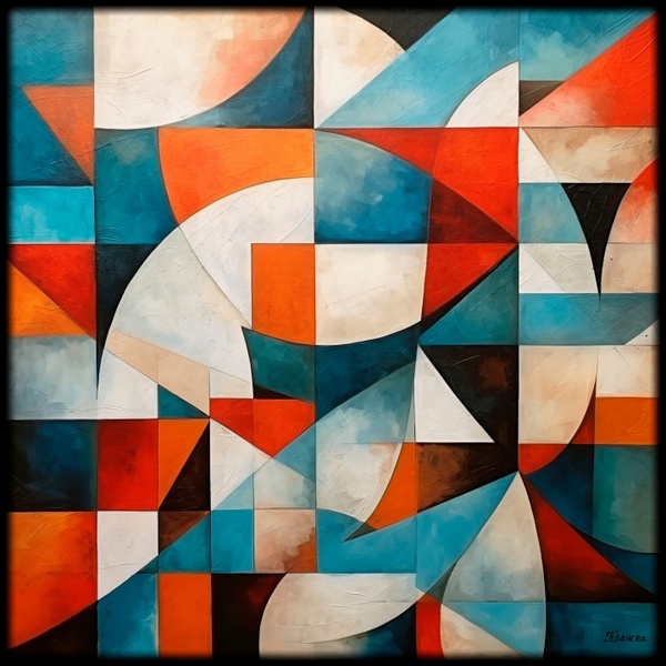 Abstract Painting RJ0137 Geometric Modern Contemporary Abstraction
