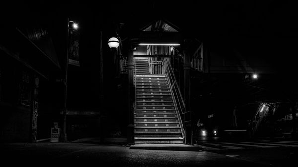 Stairs Of The Subway Station At Night, New York City (2020-5-GNY-117)