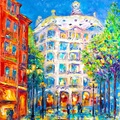 Casa Milà In Barcelona Evening