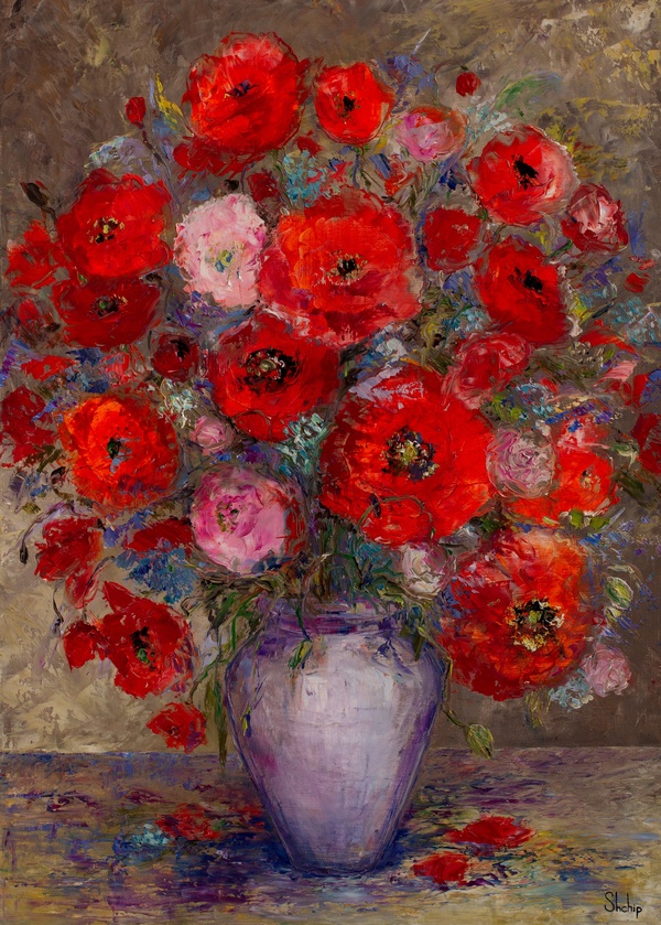 Vase of Poppies
