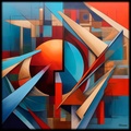 Abstract Painting Rj0142 Geometric Modern Contemporary Abstraction