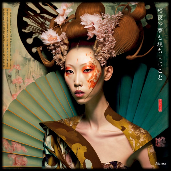 Japanese Goddess RJ0011 - Portrait Photography Geisha Art Nouveau