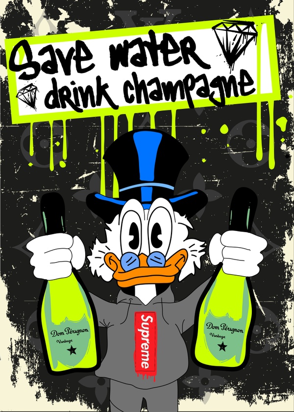 Save Water Drink Champagne – Pop Art Print