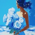 Bride With Blue Roses