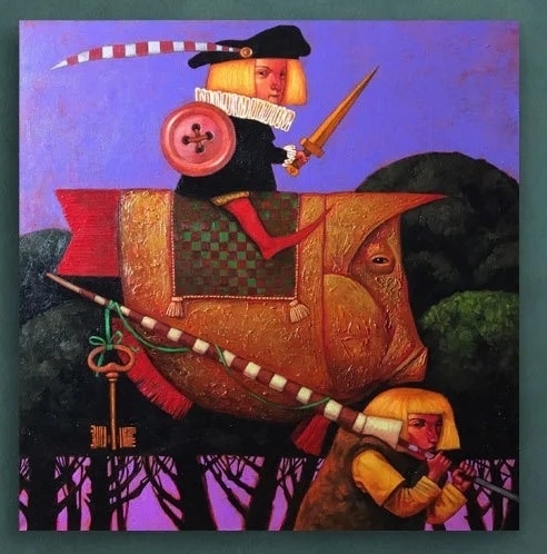 Night Watch. Child's dream. Modern art.